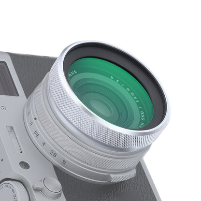 Haoge Metall-Gegenlichtblende mit MC-UV-Schutz, mehrfachvergüteter Ultraviolett-Linsenfilter für Fujifilm Fuji X100VI Kamera, Silber LUV-X54W