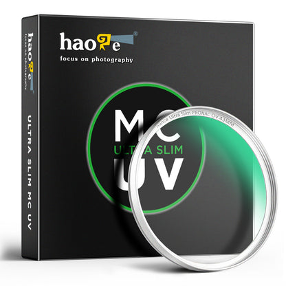 Haoge 43mm MC UV Lens Protection Filter for Leica Camera Lens Optical Glass Ultra Slim 18 Multi-Layer Coatings Silver