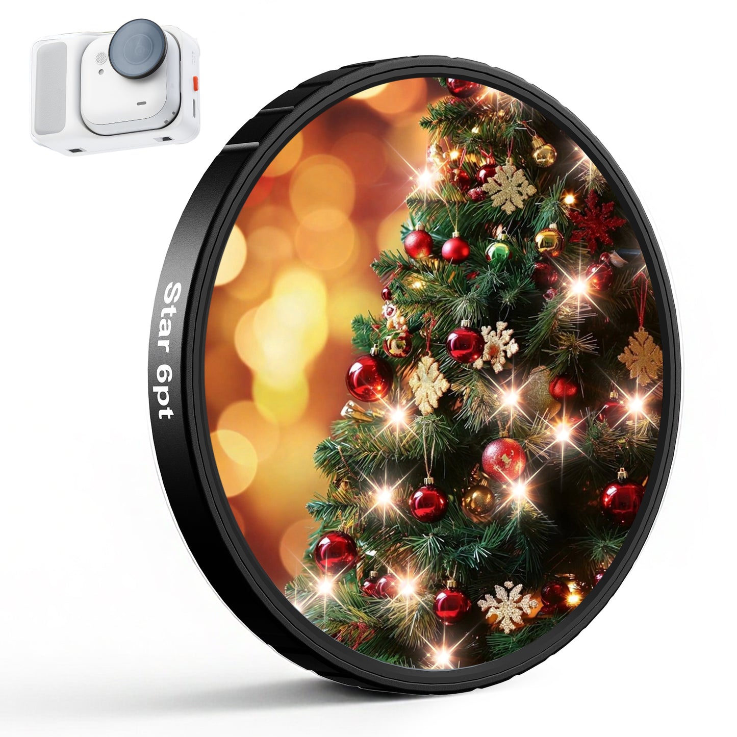 Haoge Star Filter for Insta360 GO Ultra, 6 Points Starlight Twinkle Starburst Sparkling Effect Lens Filter, Optical Glass/Multi-Coated Filters