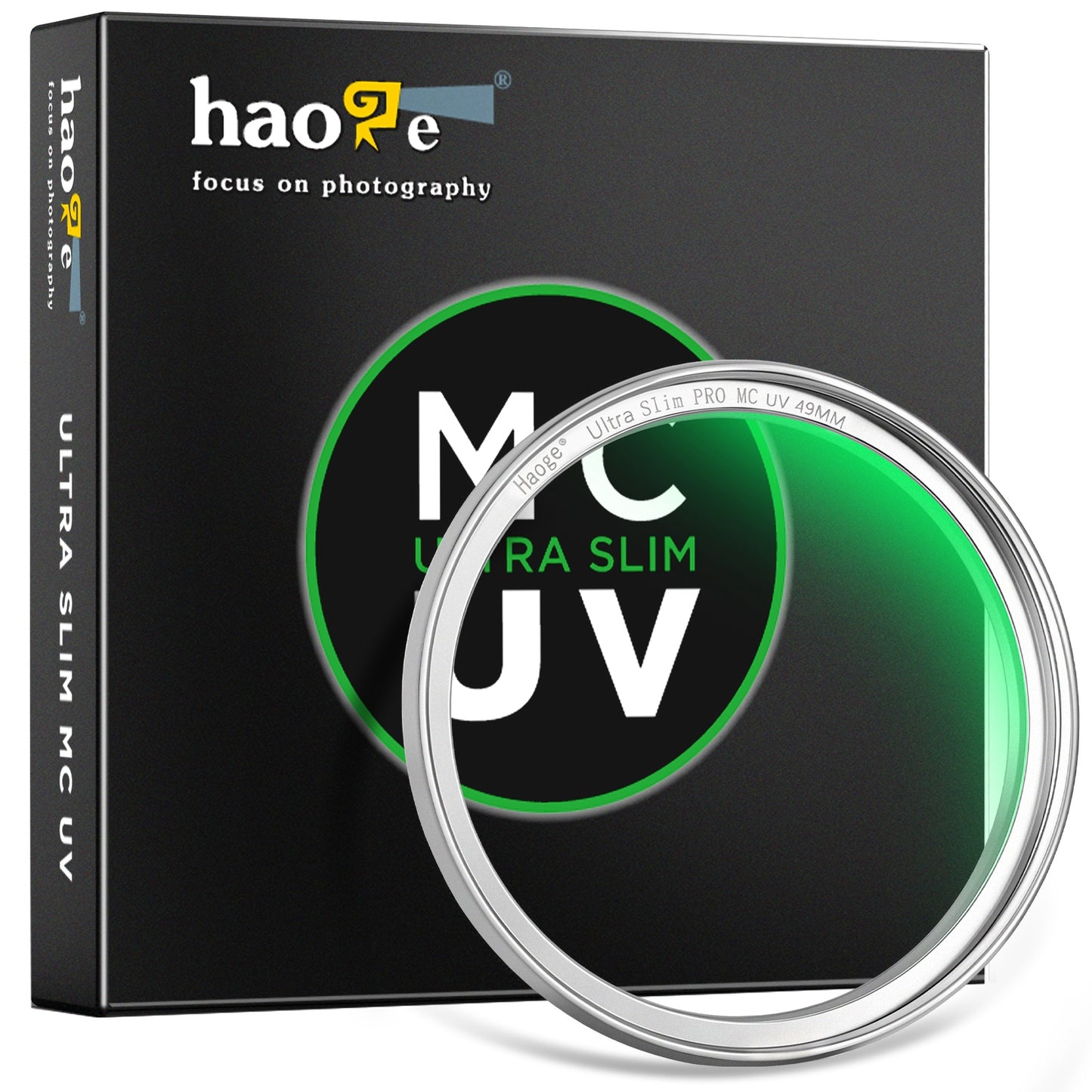 Haoge 49mm MC UV Lens Protection Filter for fuji X100VI x100f X100V X100S X100T Camera Lens Optical Glass Ultra Slim 18 Multi-Layer Coatings Silver