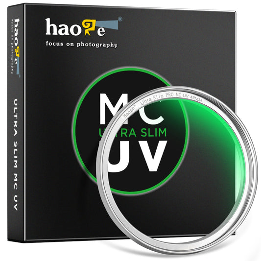 Haoge 49mm MC UV Lens Protection Filter for fuji X100VI x100f X100V X100S X100T Camera Lens Optical Glass Ultra Slim 18 Multi-Layer Coatings Silver