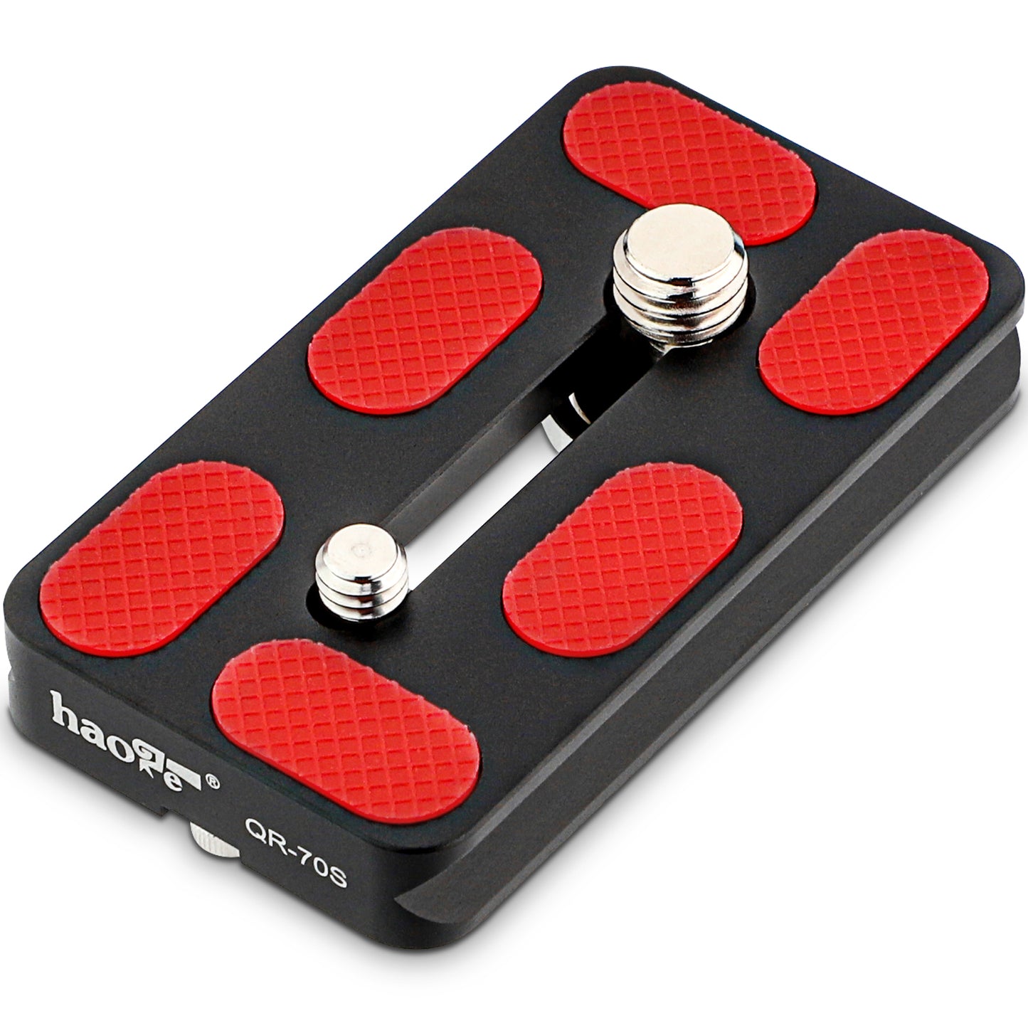 Haoge QR-70S Tripod Arca Plates 70mm Universal Arca Swiss Quick Release Plate for Tripod Ball Head with Hand-Adjustable Stainless Steel Screw of 1/4" and 3/8" (New Version)