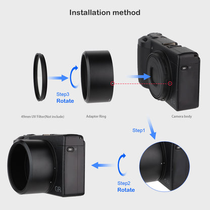 Haoge LAR-GR3X Lens Filter Adapter Ring for RICOH GR3X/GRIIIX Digital Compact Camera for GT-2 GW4 Wide Conversion Lens replaces GA-2