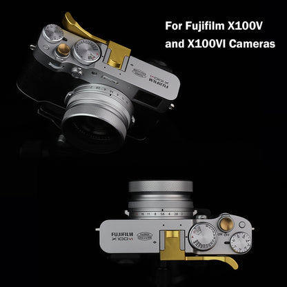 Haoge THB-XVG Metal Thumb Up Rest Hand Grip for Fujifilm X100VI Fujinon X100V Camera Accessories Gold  Hot Shoe Thumb Up