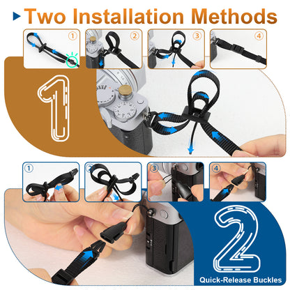 Haoge Camera Canvas Thin Strap Neck Shoulder  for Binoculars,monoculars,Mirrorless or DSLR Camera,Rangefinders Tools,Bags,Adjustable long Cotton Strap (Orange）