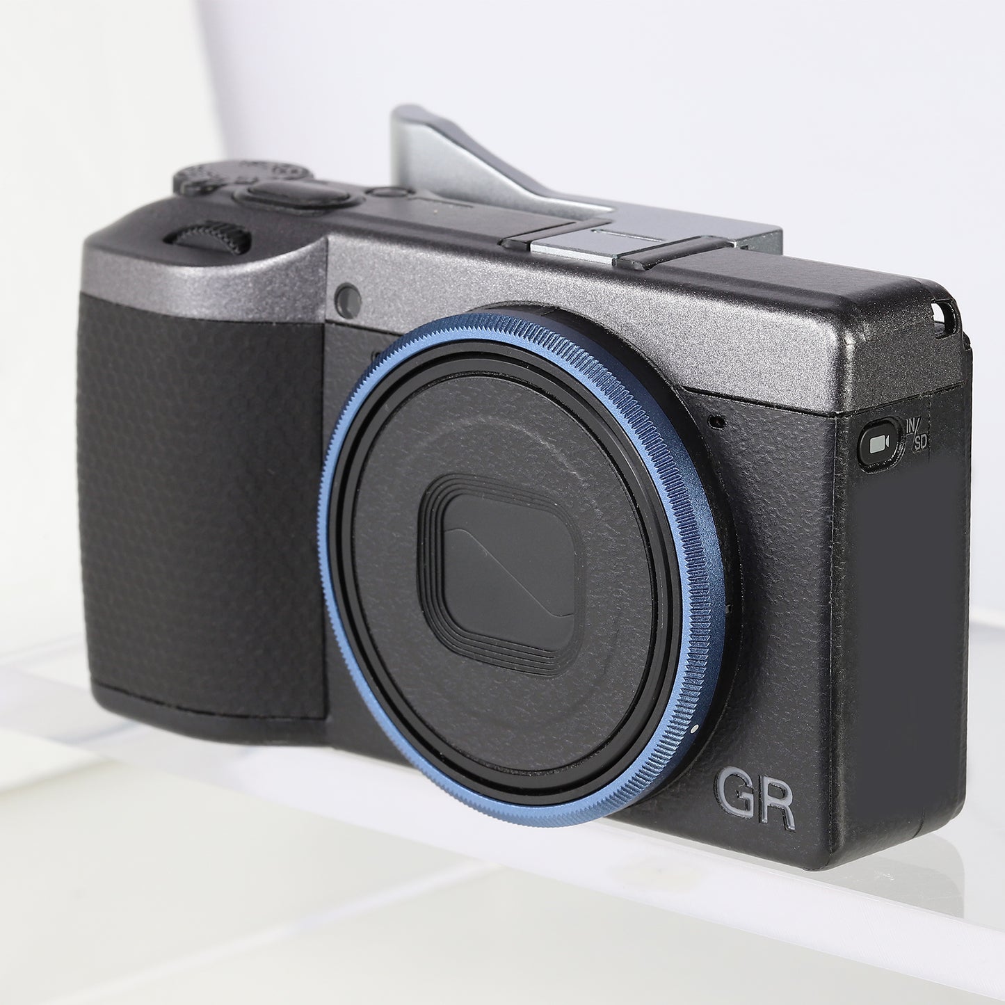 Haoge RRC-GR4-Blue Metal Decorate Ring Cap for RICOH GR IV Camera replaces GN-3