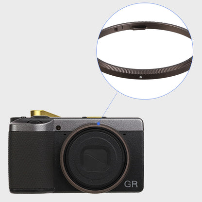 Haoge RRC-GR4-Brown Metal Decorate Ring Cap for RICOH GR IV Camera replaces GN-3