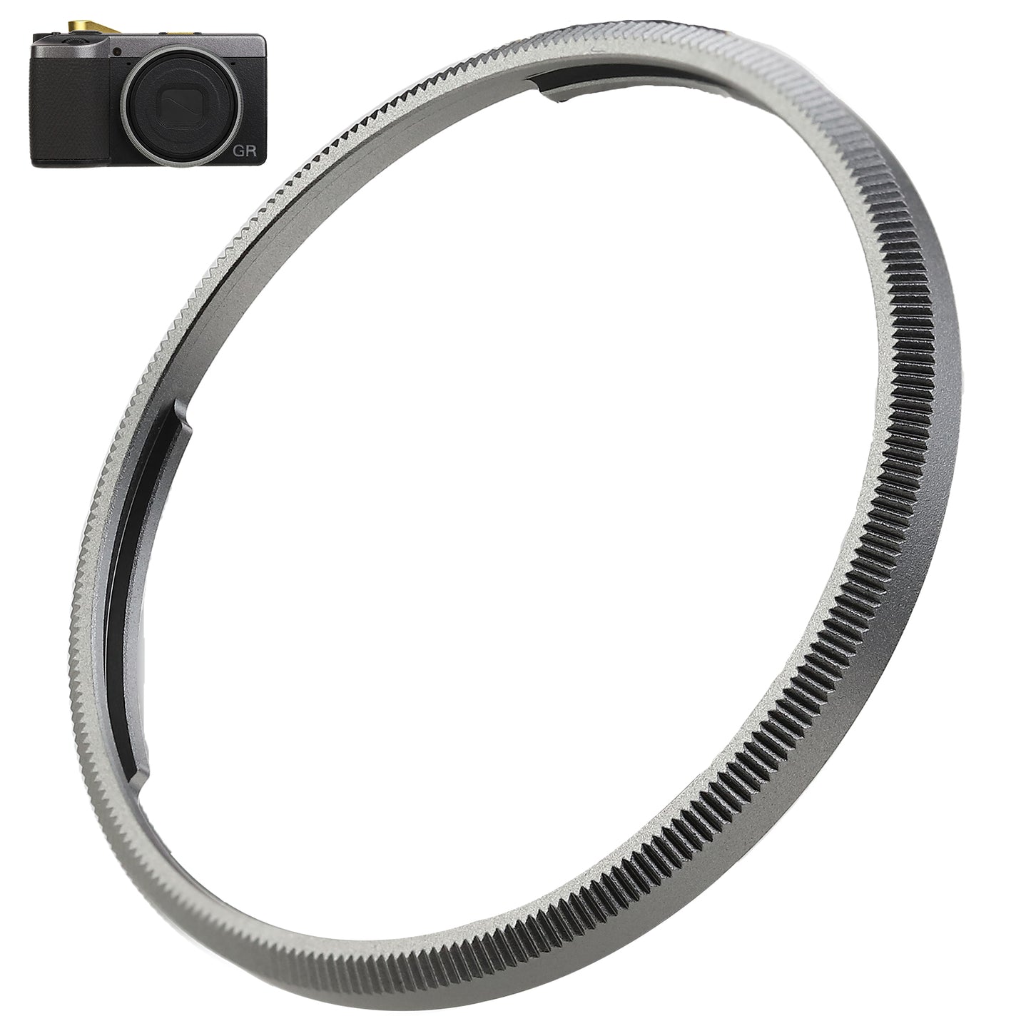 Haoge RRC-GR4-Grey Metal Decorate Ring Cap for RICOH GR IV Camera replaces GN-3