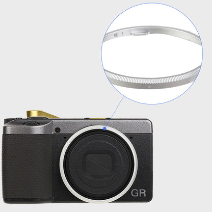 Haoge RRC-GR4-Sliver Metal Decorate Ring Cap for RICOH GR IV Camera replaces GN-3