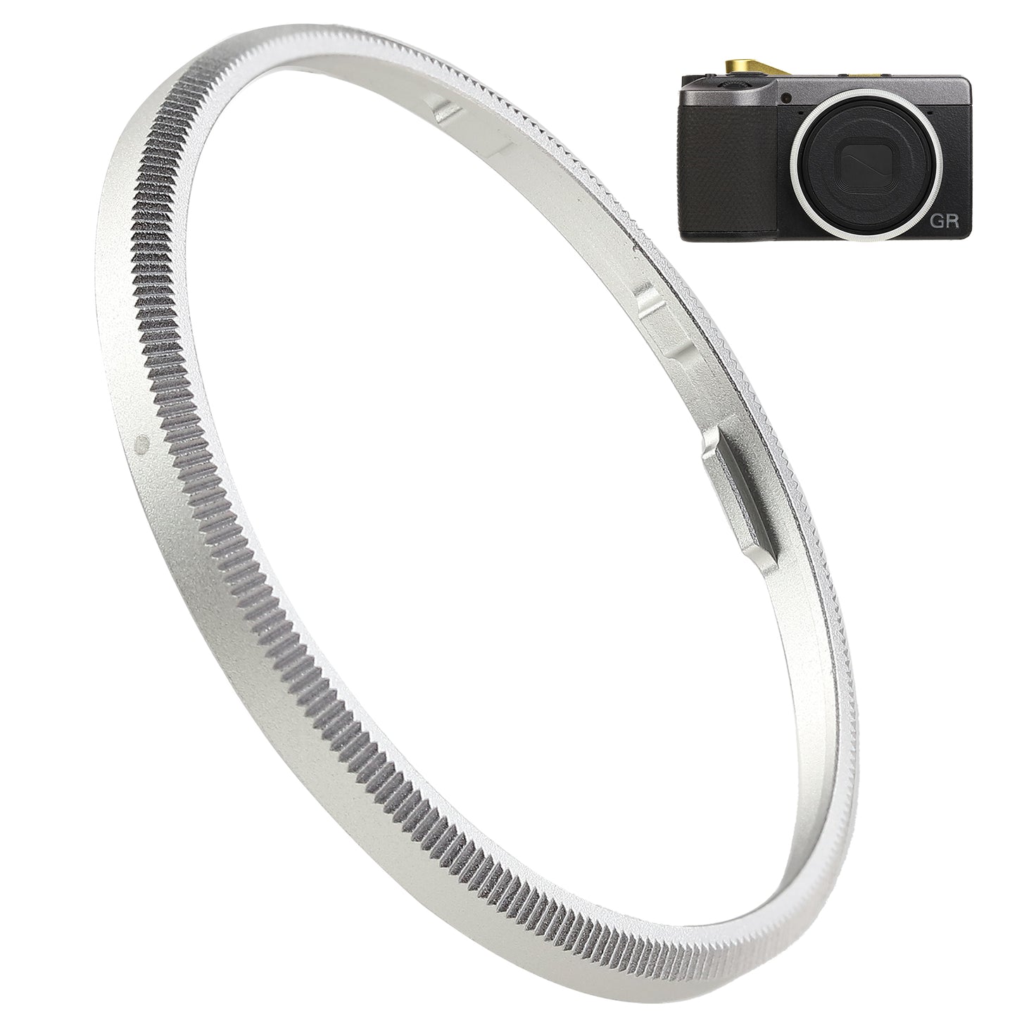 Haoge RRC-GR4-Sliver Metal Decorate Ring Cap for RICOH GR IV Camera replaces GN-3