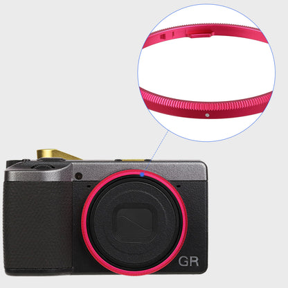 Haoge RRC-GR4-Rose red Metal Decorate Ring Cap for RICOH GR IV Camera replaces GN-3