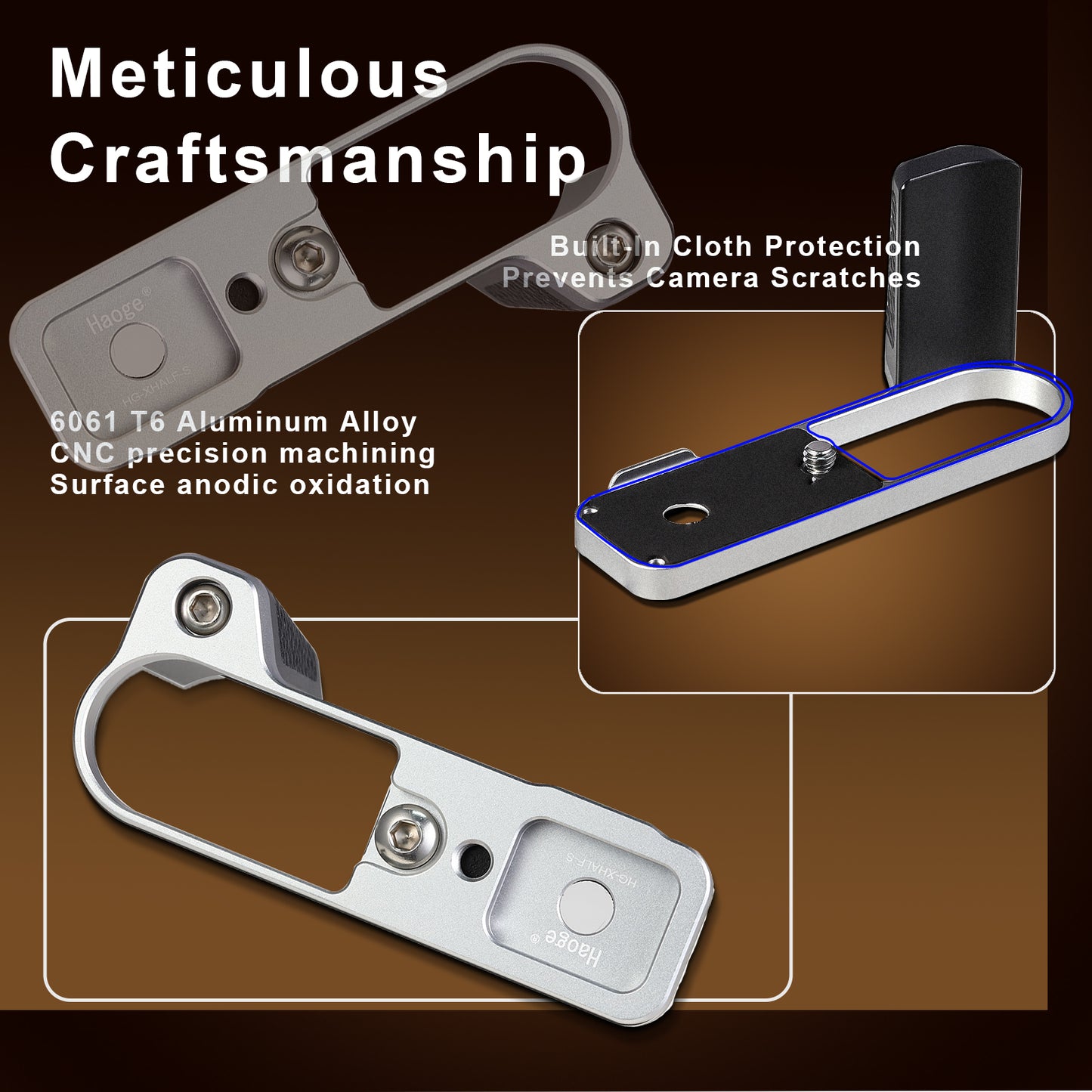 Haoge Handle HandGrip for Fujifilm x half Camera Body Accessories L-Shape Grip Bracket Plate  HG-XHALF-S