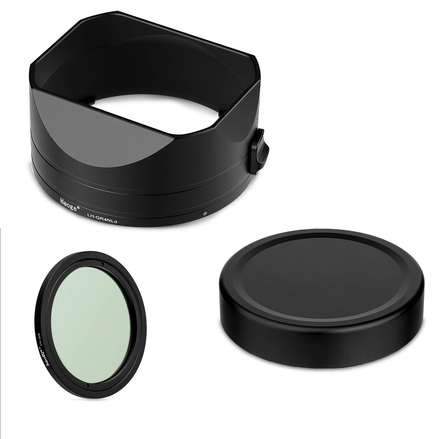 Haoge New Version Metal Square Lens Hoods for RICOH GR4 GR IV HDF GR IV Monochrome Camera Accessories Locking installation design LH-GR4NLo