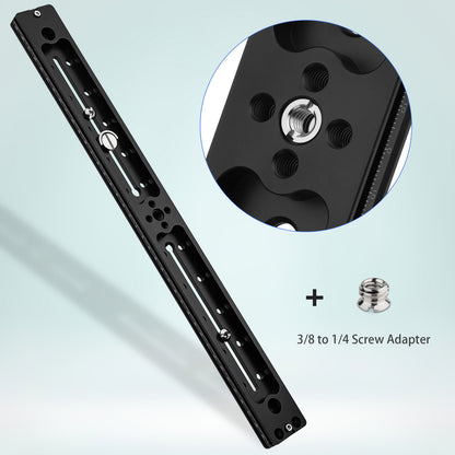 Haoge HQR-400 400mm Multi-purpose Dual Dovetail Long Quick Release Extender Rail Sliding Plate for Camera Tripod Ballhead Clamp fit Benro Arca Swiss Sunwayfoto