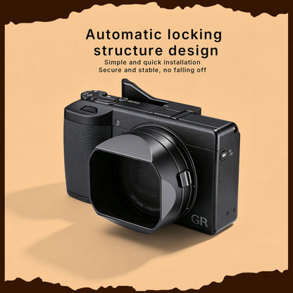 Haoge New Version Metal Square Lens Hoods for RICOH GR4 GR IV HDF GR IV Monochrome Camera Accessories Locking installation design LH-GR4NLo
