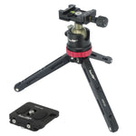 Load image into Gallery viewer, Haoge HTP-01 Table Top Tabletop Tripod Desktop Stand with Low Profile BallHead Ball Head and Quick Release Plate for DSLR Camcorder Digital Camera Low Angle Shot Macro Photography Max load 6.8kg 15lb
