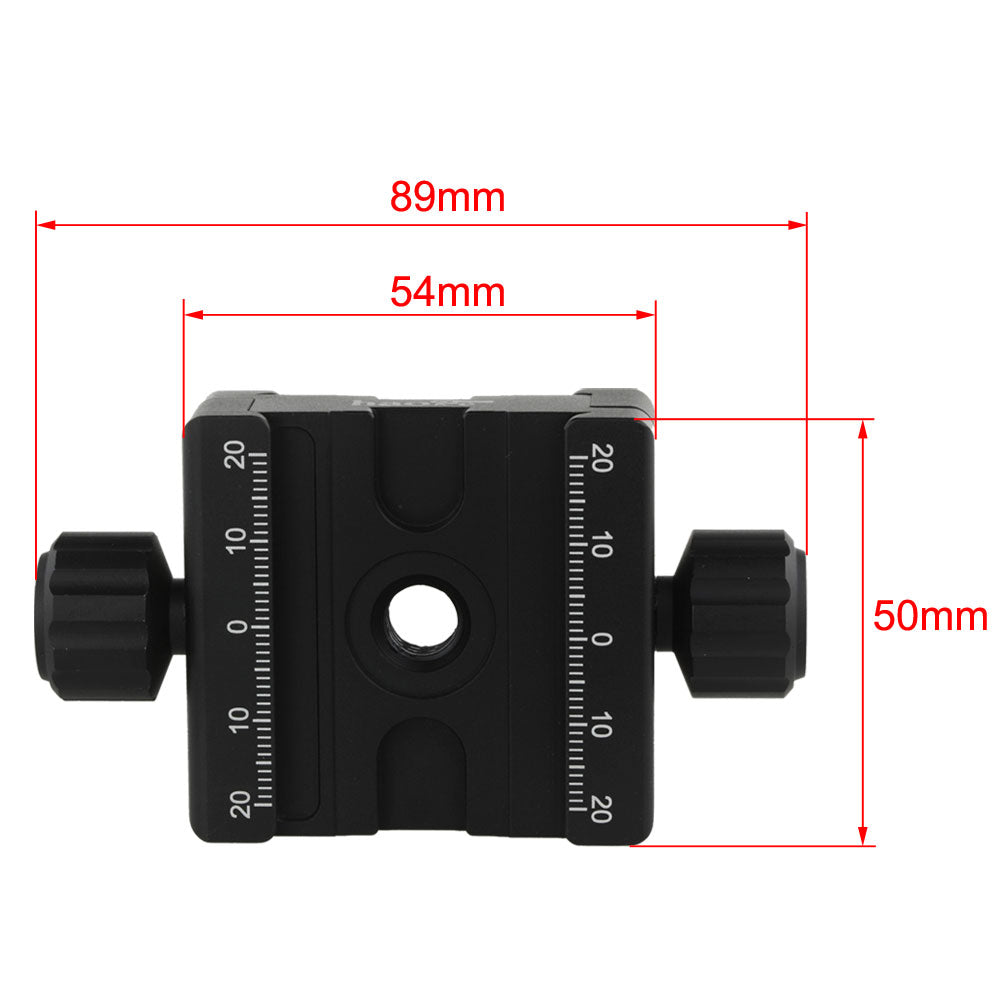 Haoge CP-50BII 50mm Subtend Double Dual Quick Release Clamp for Arca Swiss RRS Benro Rail Plate Nodal Slide