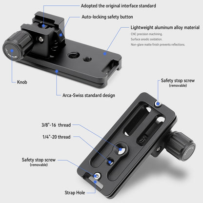 Haoge LF-S721 Lens Collar Replacement Foot Tripod Mount Ring for Sony FE 70-200mm F2.8 GM OSS SEL-70200GM and Sony FE 100-400mm F4.5-5.6 GM OSS SEL-100400GM Lens built-in Arca Type Quick Release Plate