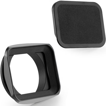 Haoge 72mm Square Metal Screw-in Mount Lens Hood Shade with Cap for Hasselblad XCD 25V F2.5/XCD 38V F2.5/XCD 55V F2.5/XCD 75P F3.5/XCD 90V F2.5 Lens and Other 72mm Filter Thread Lens