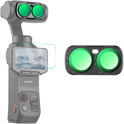 Haoge Magnetic Variable ND Filter ND2-32 (1-5 Stops) for Insta360 Luna Ultra,28-Layer HD Optical Glass,VND 1-5