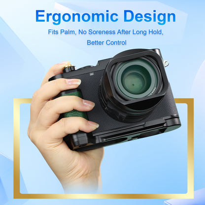 Haoge Handle HandGrip for Leica Q3 Q3-43 Digital Camera Body Accessories L-Shape Grip Bracket Brown HG-Q3B-C