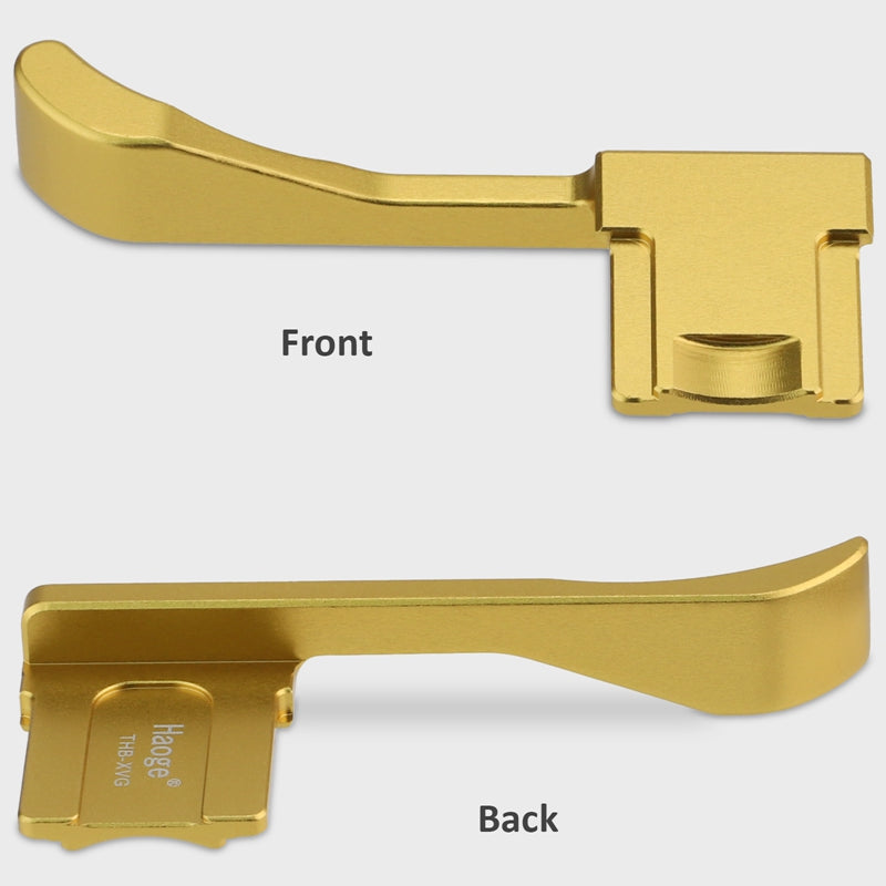 Haoge THB-XVG Metal Thumb Up Rest Hand Grip for Fujifilm X100VI Fujinon X100V Camera Accessories Gold  Hot Shoe Thumb Up