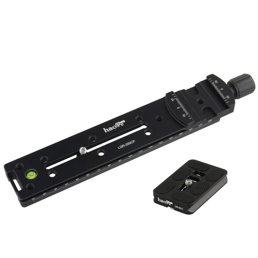 Haoge 200mm Nodal Slide Double Dovetail Focusing Rail Plate with Metal Quick Release Clamp and 60mm Plate for Camera Panoramic Panorama Close Up Macro Shoot fit Arca Swiss RRS Benro Kirk