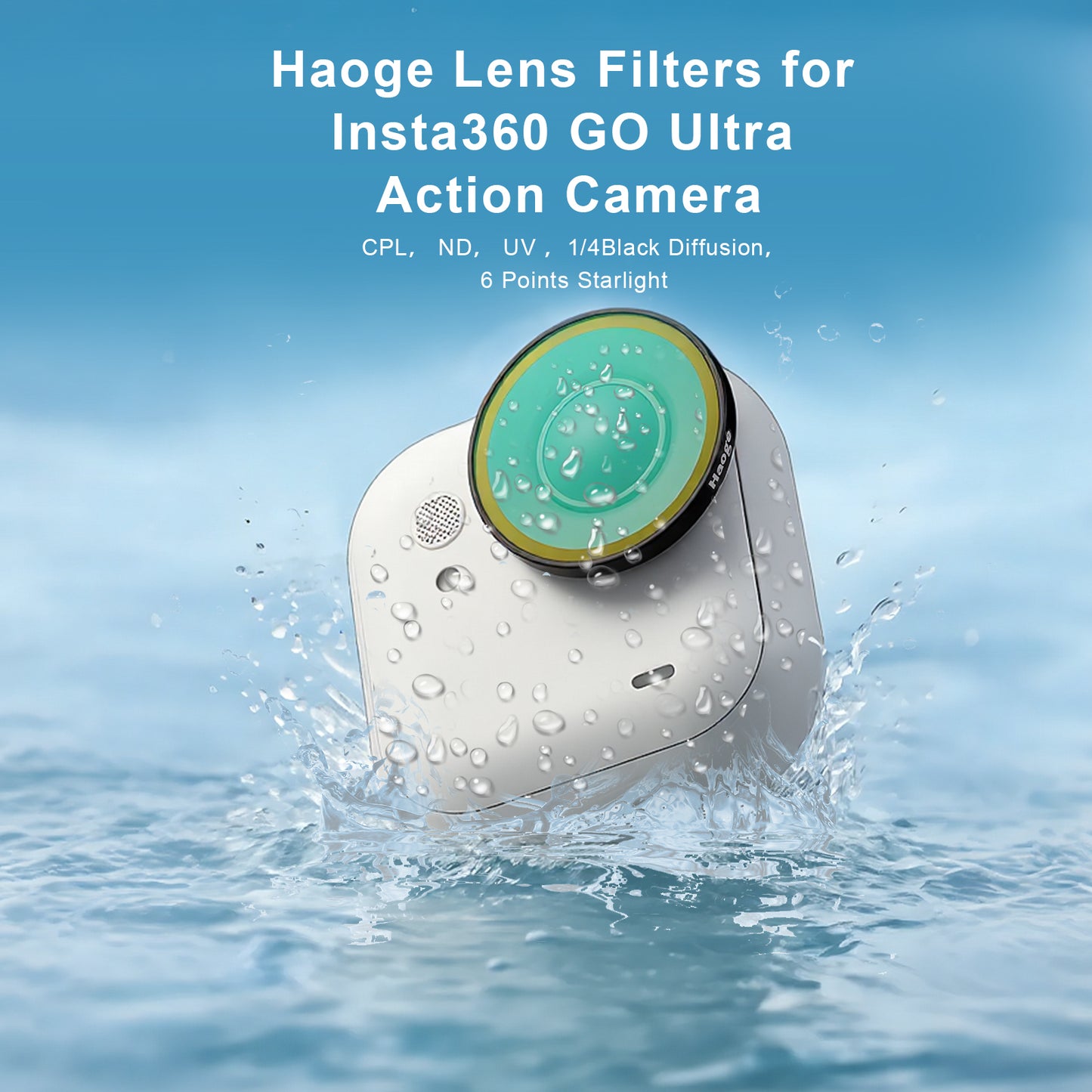 Haoge ND Filter Kit for Insta360 GO Ultra, ND8 ND16 ND32,ND64,4 Pack Light Reduction Exposure Control Optical Glass Filters with Multi-Layer Coating