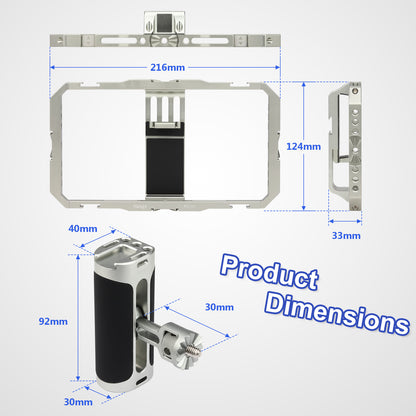 Haoge Universal Phone Cage Video Rig Kit,Smartphone Stabilizer with Dual Handle,Handheld Filmmaking Vlogging Phone Rig for iPhone Videomaker Videographer,for iPhone for Samsung and Other Android Phone