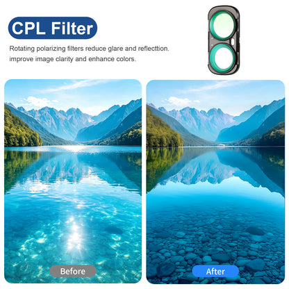 Haoge Magnetic CPL Polarizing Filter for Insta360 Luna Ultra,28-Layer HD Optical Glass,Glare Reduction,Aluminum Alloy Frame