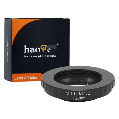 Haoge Manual Lens Mount Adapter for 39mm M39 Mount Lens to Olympus and Panasonic Micro Four Thirds MFT M4/3 M43 Mount Camera