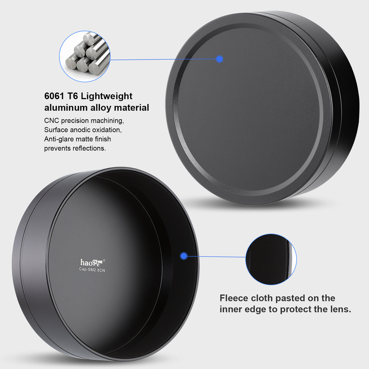 Haoge Cap-SM2.8CN Metal Lens Cap Cover for Sigma 14-24mm F2.8 DG HSM Art Lens (Nikon and Canon Mount)