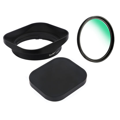 Haoge LH-P15 Quadratische Metall-Gegenlichtblende für Panasonic LEICA DG SUMMILUX 15mm f/1.7 ASPH Objektiv 15MM F1.7 