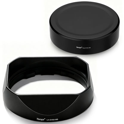 Haoge New Square Metal Lens Hood for Carl Zeiss C Sonnar T* 1.5/50 50mm f1.5 ZM, Biogon T* 2.8/25 25mm f2.8 ZM, 2.8/28 28mm f2.8 ZM Lens LH-ZV03-NB