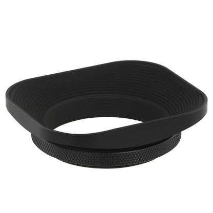 Haoge 49mm Square Metal Screw-in Lens Hood with Cap for Voigtlander MACRO APO-ULTRON 35mm F2 Lens For Fujifilm X mount lens