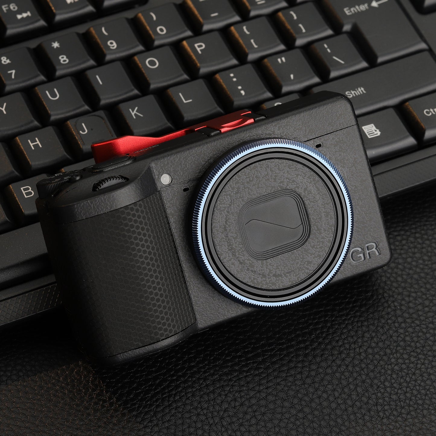 Haoge RRC-GR4-Blue Metal Decorate Ring Cap for RICOH GR IV Camera replaces GN-3