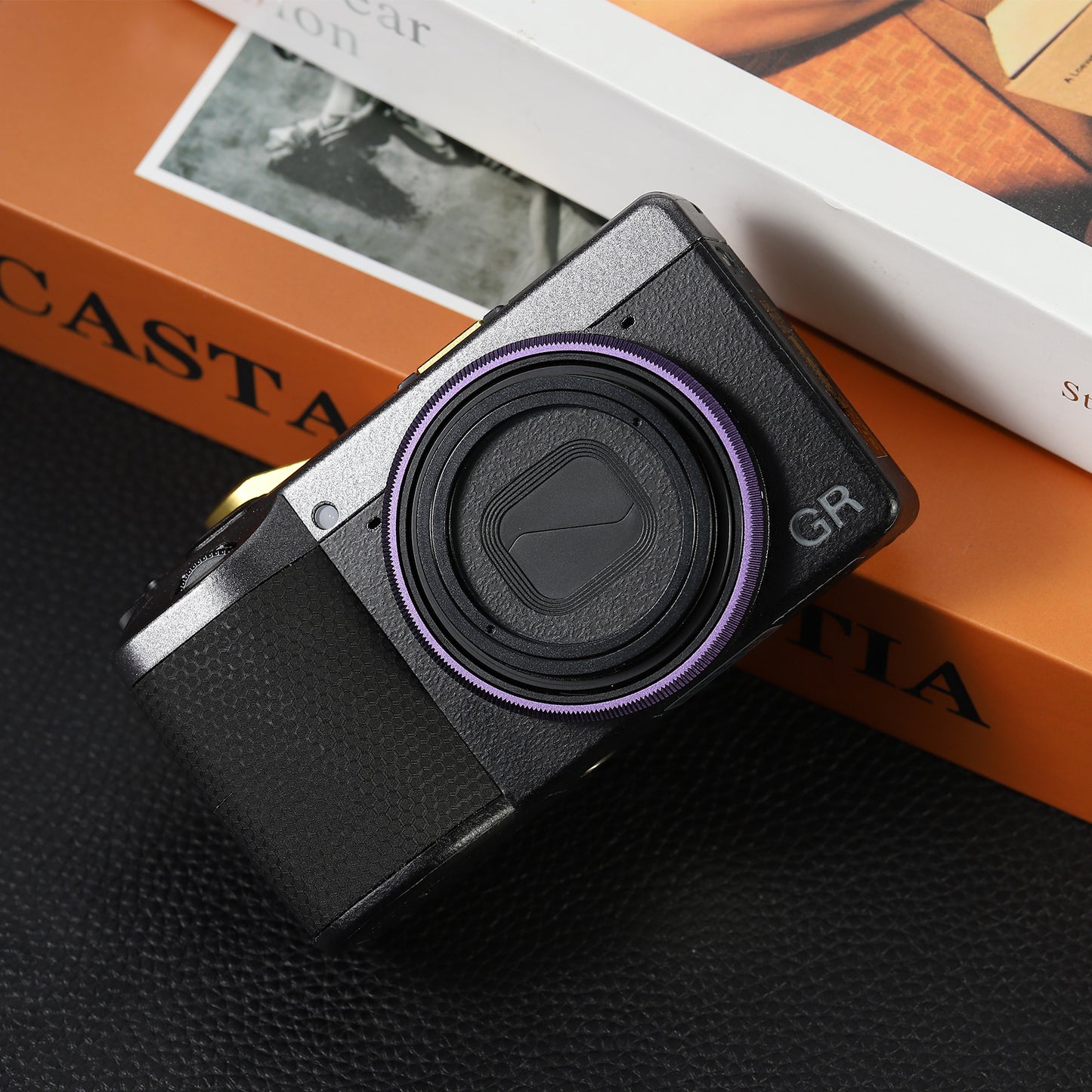 Haoge RRC-GR4-Violet Metal Decorate Ring Cap for RICOH GR IV Camera replaces GN-3