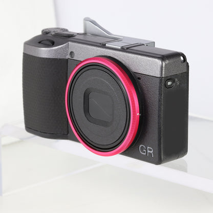 Haoge RRC-GR4-Rose red Metal Decorate Ring Cap for RICOH GR IV Camera replaces GN-3