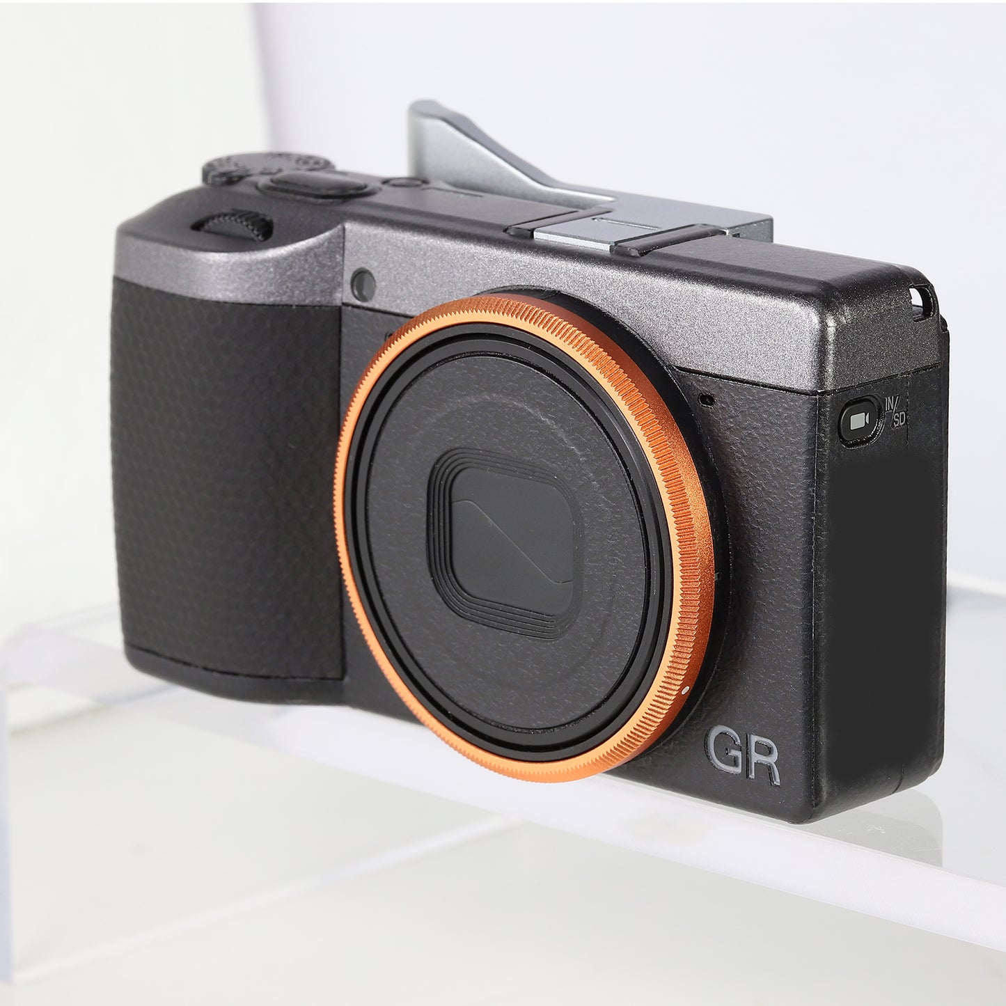 Haoge RRC-GR4-Orange Metal Decorate Ring Cap for RICOH GR IV Camera replaces GN-3