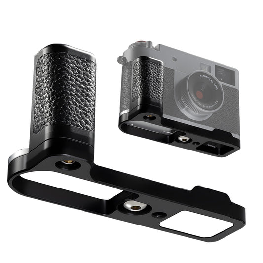 Haoge Camera Bracket Holder for Fujifilm X Half  Camera Body HandGrip X-Half L-Shape Grip Bracket Silver Quick-Release plate HG-XHALF-B