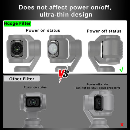 Haoge Magnetic 6 Star Light Filter for DJI Osmo Pocket 4 3 Action Camera 6 Lines Star light Twinkle Starburst Sparkling Effect Multi-Coated Lens Filters