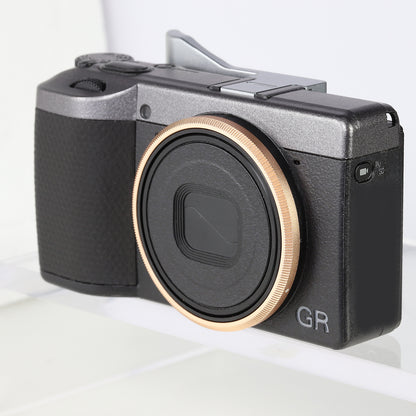 Haoge RRC-GR4-Rose gold Metal Decorate Ring Cap for RICOH GR IV Camera replaces GN-3
