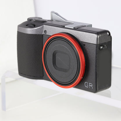 Haoge RRC-GR4-Red Metal Decorate Ring Cap for RICOH GR IV Camera replaces GN-3