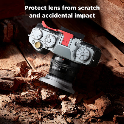 Haoge LH-X35S Square Metal Lens Hood Shade for Fujifilm Fuji Fujinon XF 35mm F2 ,XF 23mm f2 R WR and XC35mm F2 lens Silver