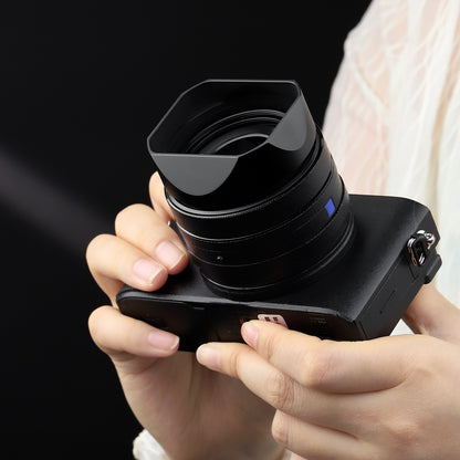 Haoge LH-S245N Bayonet Square Metal Lens Hood for Sony FE 50mm F2.5 G FE 40mm F2.5 G FE 24mm F2.8 G Lens,RX1/RX1R/RX1R II M2/RX1R III M3 Camera Shade with Cap