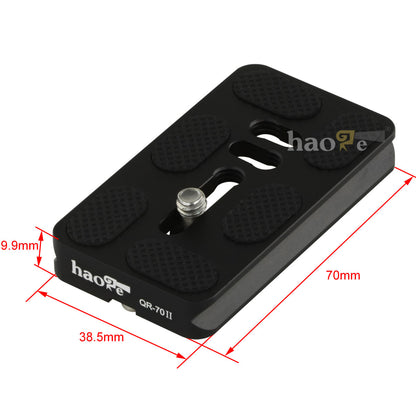 Haoge QR-70II 70mm Metal Universal Quick Release Plate Fits Arca-Swiss Standard for Tripod Ballhead Panoramic Head Ball Head Clamp