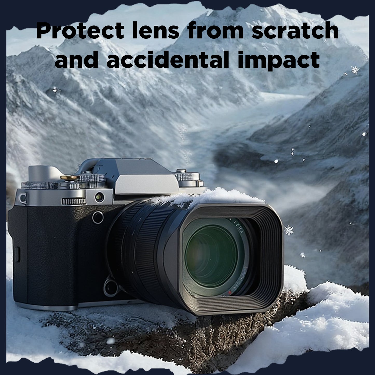 Haoge Metal Square Lens Hood for Fujifilm Fujinon Fuji XF33mm F1.4 R LM WR lens Replaces LH-XF23 II/LH-XF23-2 Lens Hood with a Hood Cap