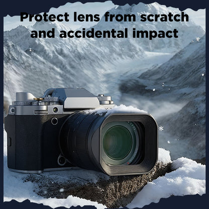 Haoge Metal Square Lens Hood for Fujifilm Fujinon Fuji XF33mm F1.4 R LM WR lens Replaces LH-XF23 II/LH-XF23-2 Lens Hood with a Hood Cap