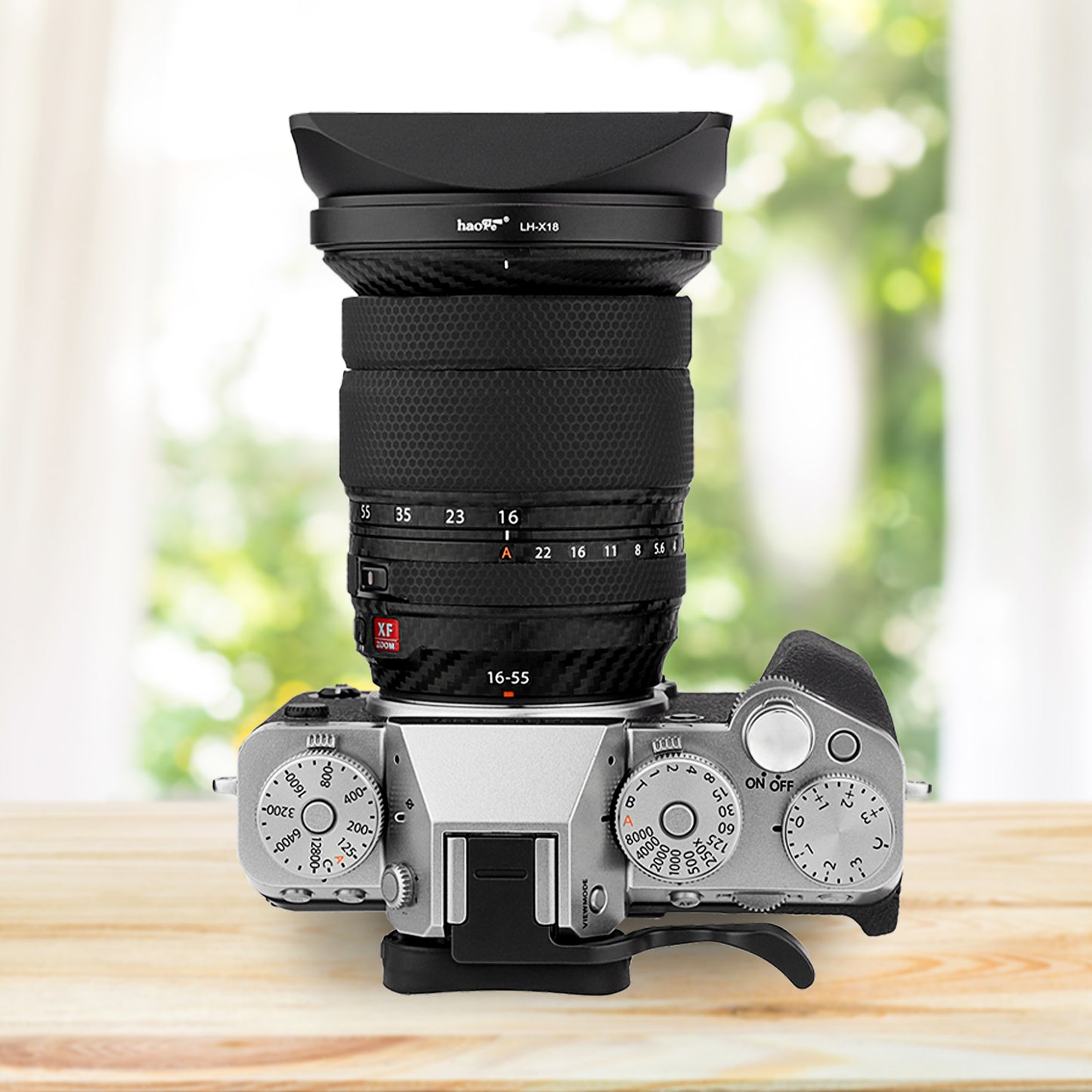 Haoge Square Metal Lens Hood Shade with Cap for Fujifilm Fuji Fujinon XF16-55mm F2.8 R LM WR II Lens on X-Pro3 XT30II XT5 XT50 Camera