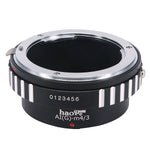 Load image into Gallery viewer, Haoge Manual Lens Mount Adapter for Nikon Nikkor G/F/AI/AIS/D Mount Lens to Olympus and Panasonic Micro Four Thirds MFT M4/3 M43 Mount Camera
